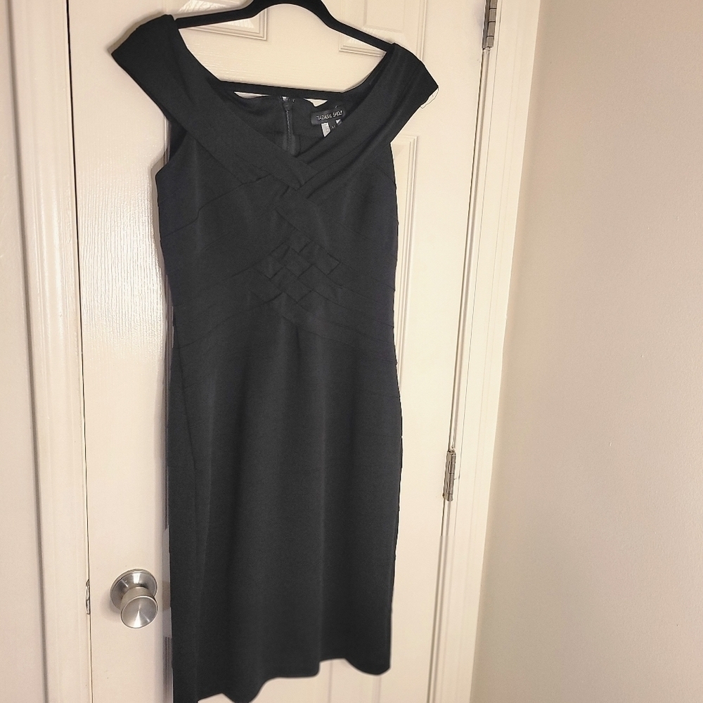 Tadashi SHOJI Black Off Shoulder Dress size M